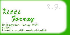 kitti forray business card